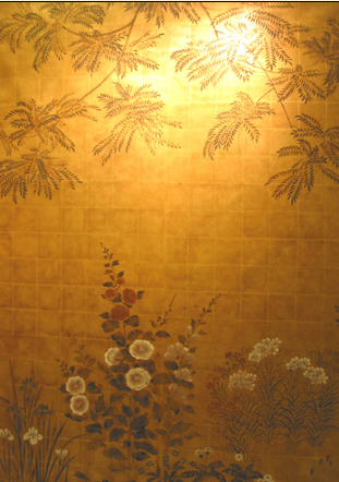 hand painted wallpaper :: chinoiserie wallpaper :: silk wallpaper